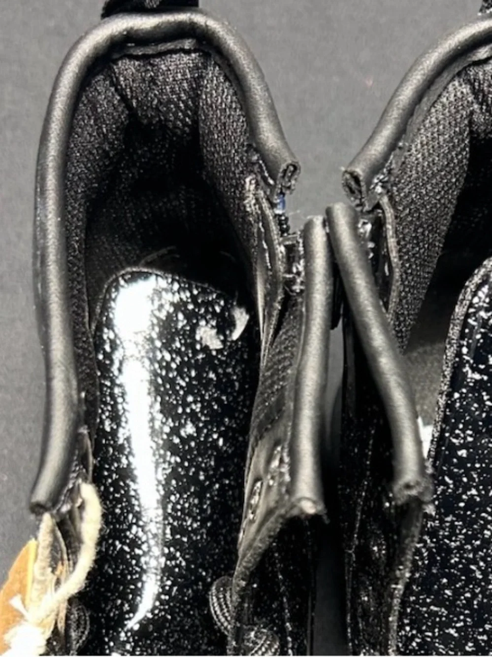 Dr. Martens Junior Youth 1460 Lace-Up Zip Combat Boots black cosmic glitter Sz 5